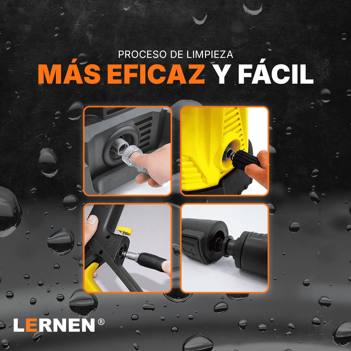 Hidrolavadora 1600w con Espumador y Ruedas LERNEN Lernen