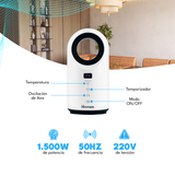 Estufa Calefactor Oscilante Homen 1500W con Control Remoto