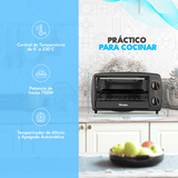 Horno Eléctrico Homen 9.7 Lt 750 W