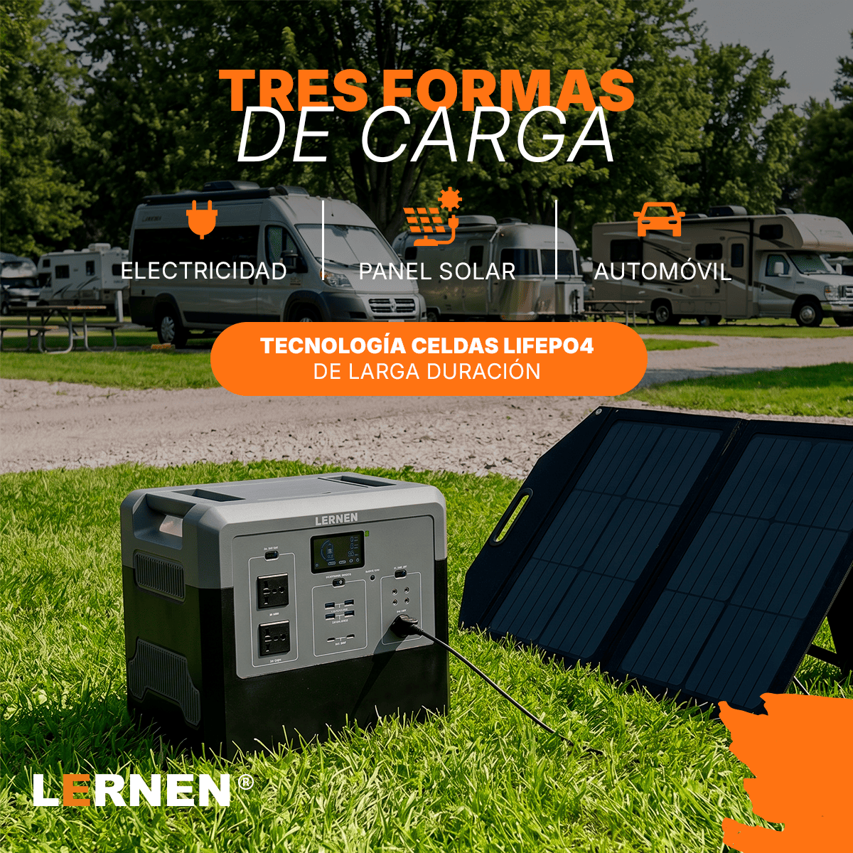 Estación De Energía Portátil Lernen 2400w Generador Eléctrico