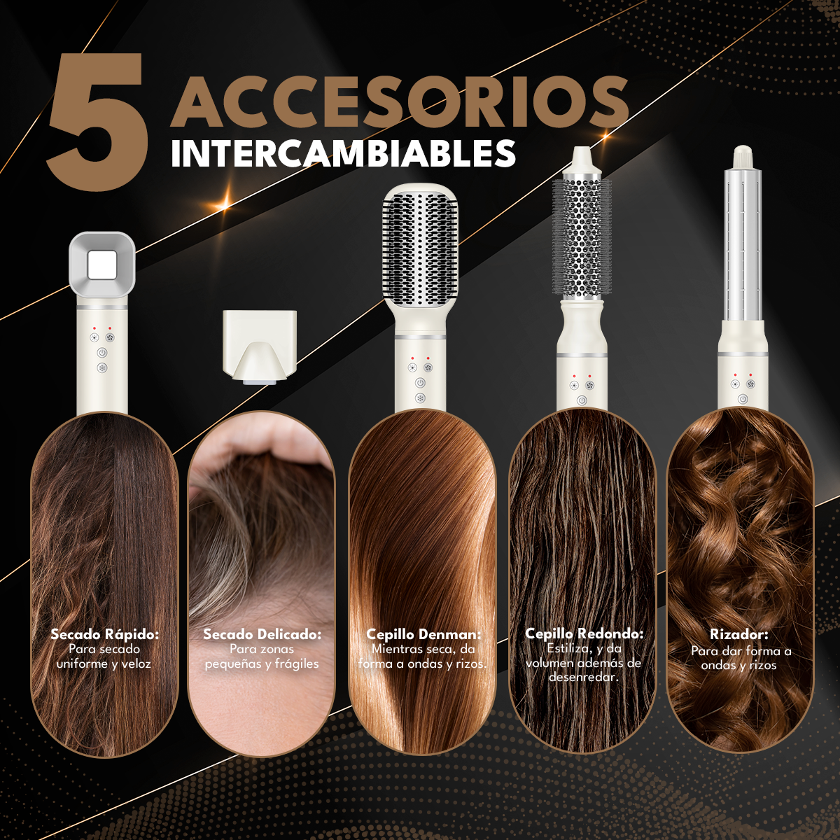 Secador De Pelo 5 En 1 Multifunción Homen PRO - Tecnología Iones