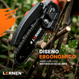 Motosierra Podadora Eléctrica 4 pulgadas LERNEN + 2 Baterías