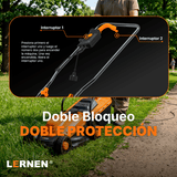Cortacésped Eléctrico Lernen 1400W con Bolsa Recolectora de 30L