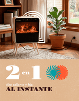 Estufa Calefactor Eléctrico Homen Retro Chimenea 1800W con Efecto Llama