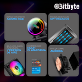 Refrigeración Líquida AIO ARGB PWM 240mm Bitbyte para Intel y AMD
