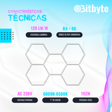 Luminaria LED Hexagonal Bitbyte 192W Blanca Fría 6500K Para Techo - Hexágonos Led