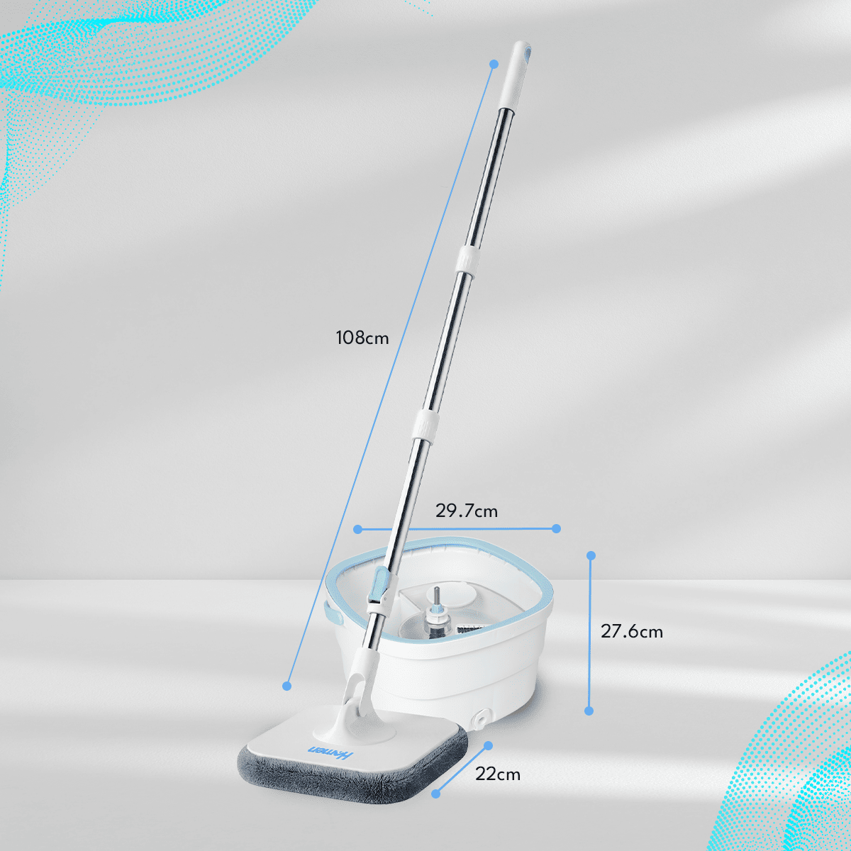 Trapeador Mopa 360 Con Balde Giratorio Centrifugo Microfibra