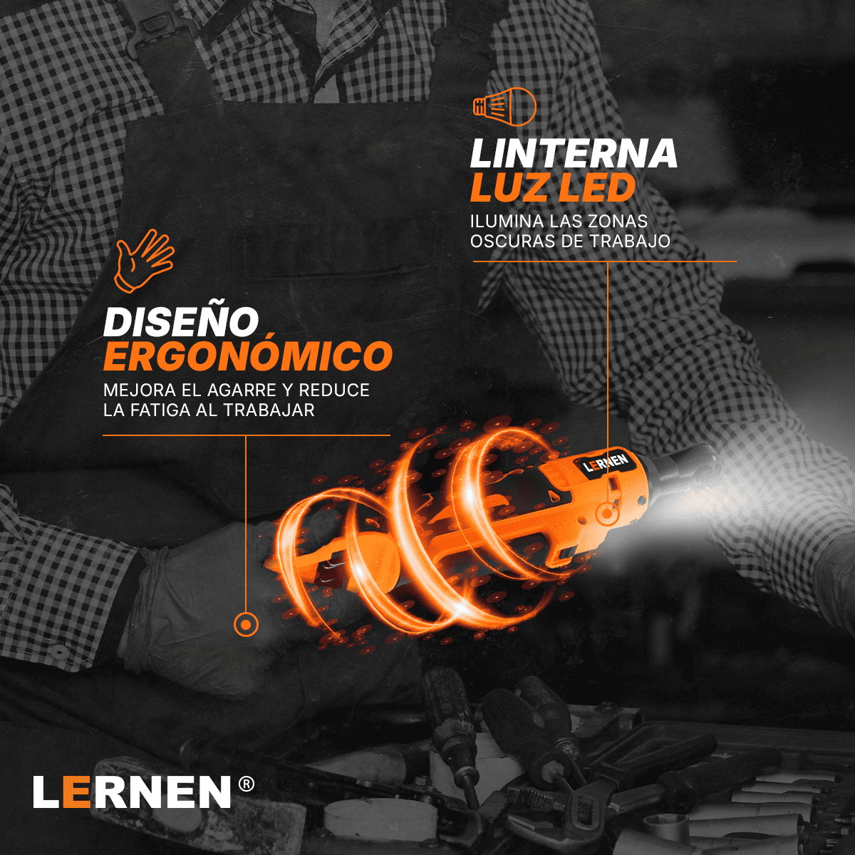 Llave Chicharra eléctrica Inalámbrica + 2 baterías + 6 dados Lernen