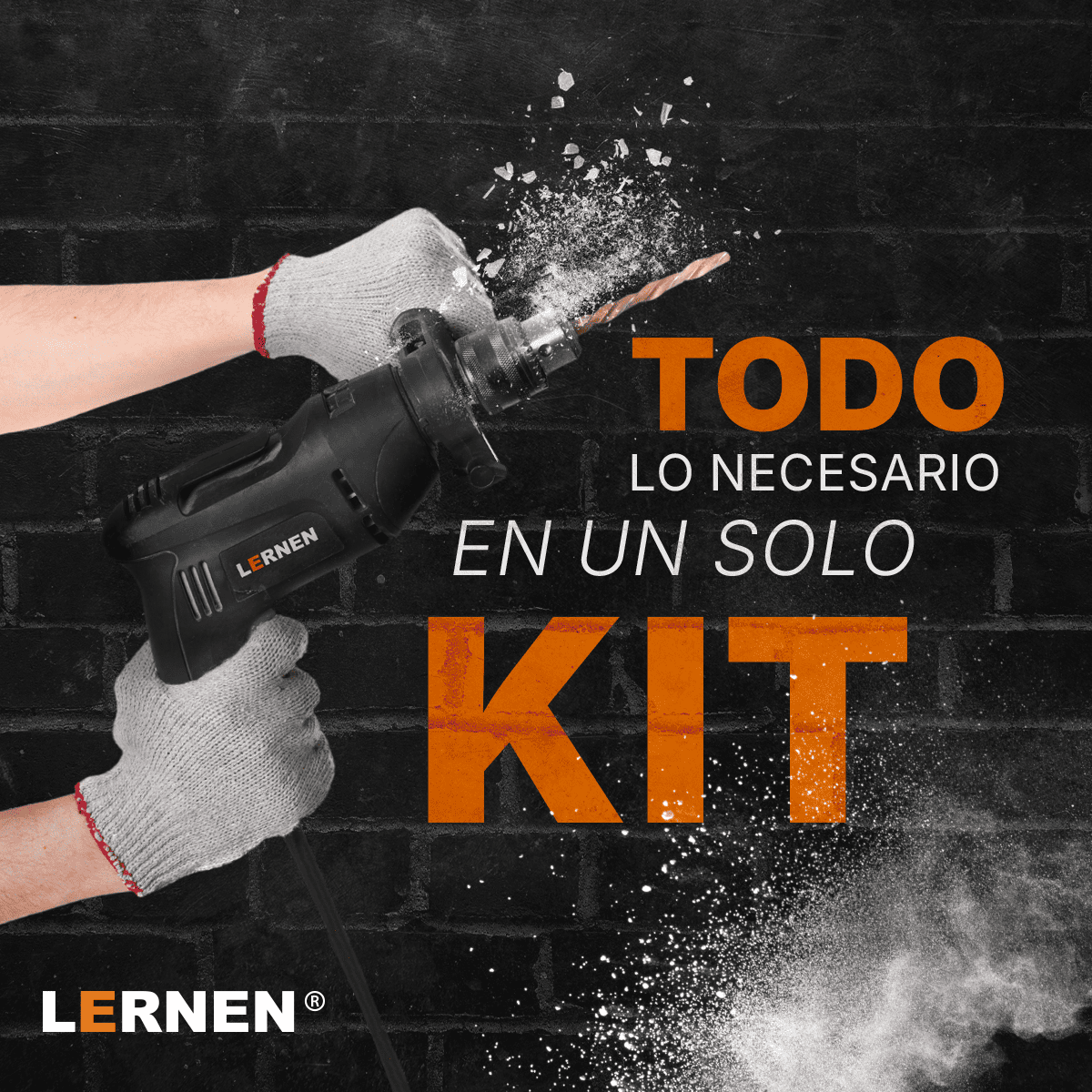 Taladro Percutor Eléctrico 13mm LERNEN + Accesorios