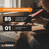 Herramienta Grabado Multipropósito Inalámbrico LERNEN + 85 Accesorios. Lernen
