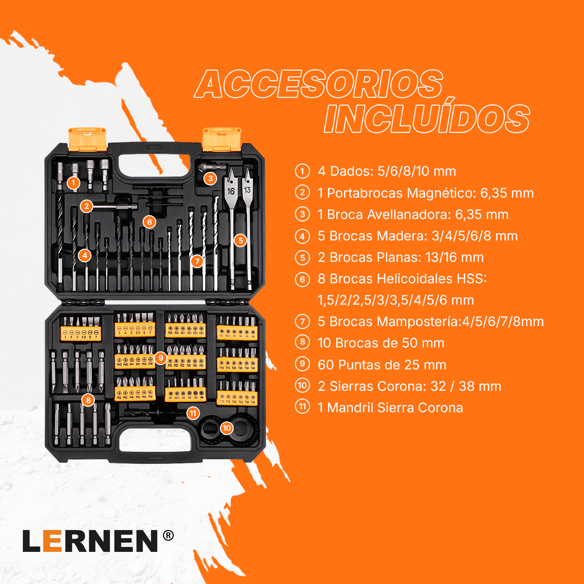 Maletín De 99 Puntas De Taladro, Brocas Y Dados