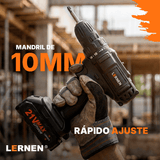 Taladro Destornillador Inalámbrico LERNEN + 2 Baterías + Acc
