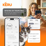 Arenero Inteligente Automático KERU ABIERTO para Gatos con App WiFi XXL 76 Lt