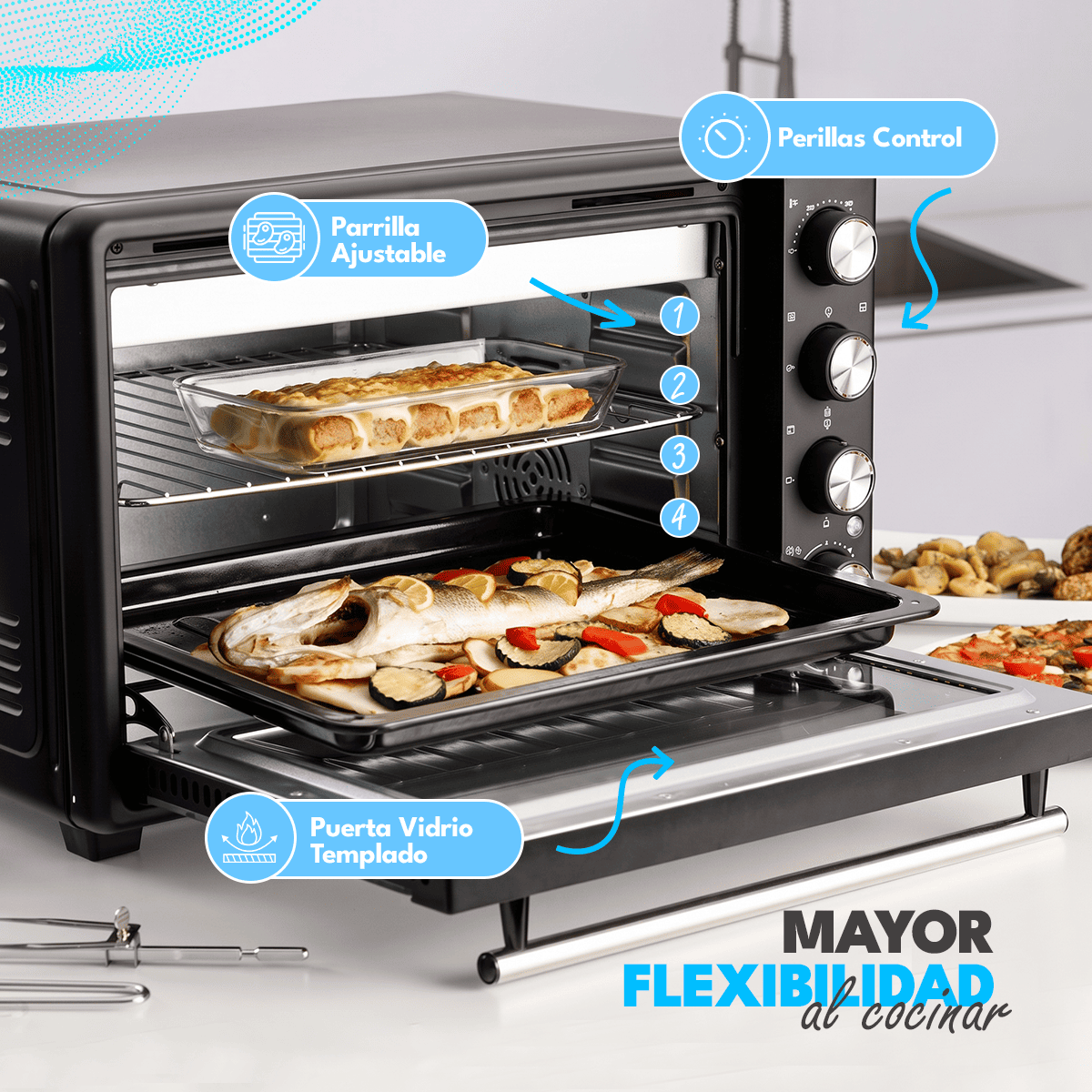 Horno Eléctrico Homen 34 Lt 1.600 W