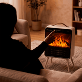 Estufa Calefactor Eléctrico Homen Retro Chimenea 1800W con Efecto Llama