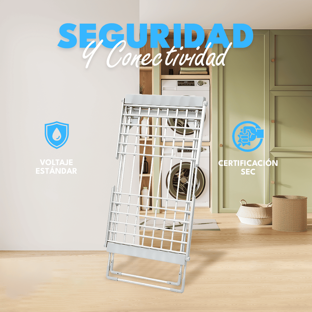 Tendedero Plegable Eléctrico Colgador Para Secar Ropa