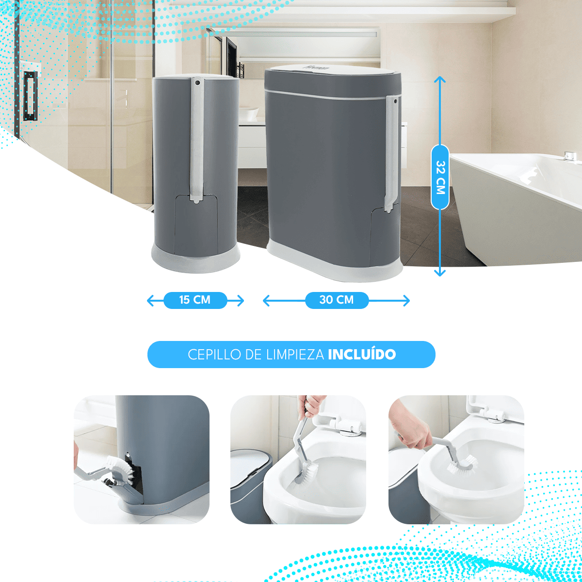 Basurero Automático Papelera Inteligente Sensor 8 Lts - GRIS