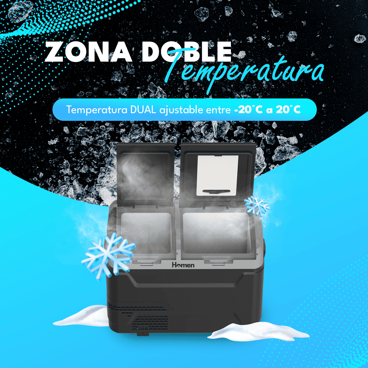 Cooler Eléctrico Portátil 50 Litros con Ruedas ED50C Homen