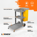 Carro De Aseo Porta Útiles, Con Tapa Incluye 2 Bolsas Lernen