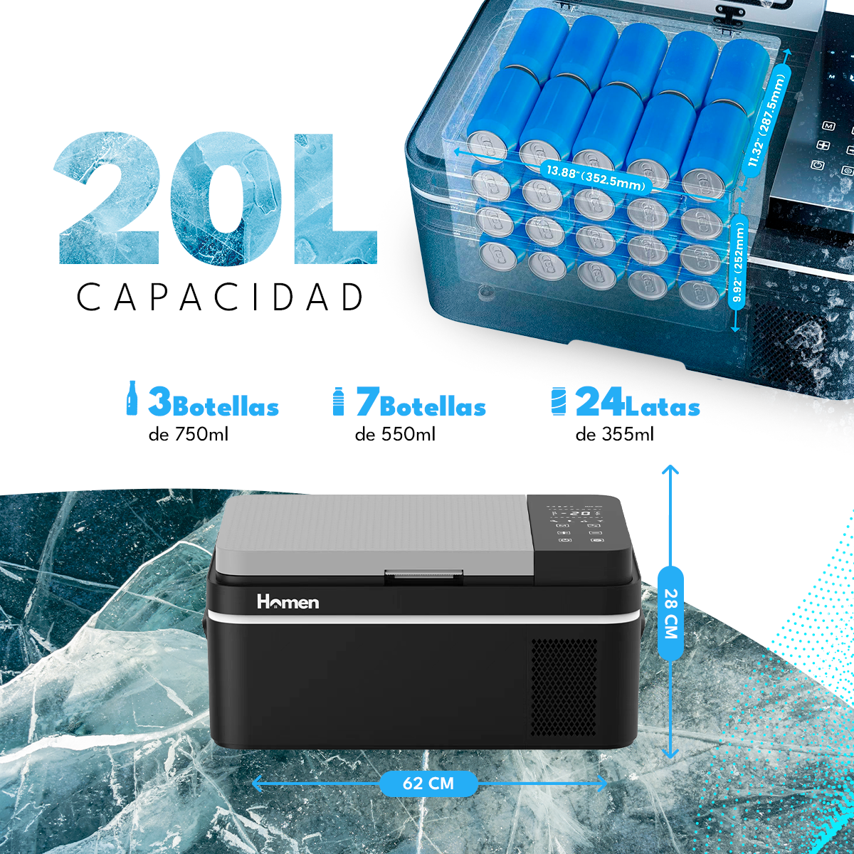 Cooler Portátil Inteligente 20 Litros Homen F005A-20 Homen