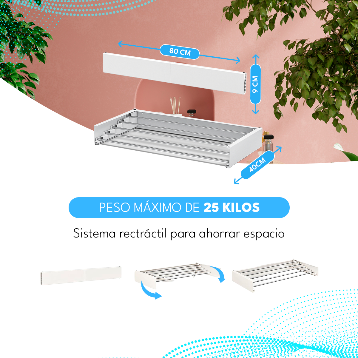 Tendedero Colgador De Ropa Retráctil
