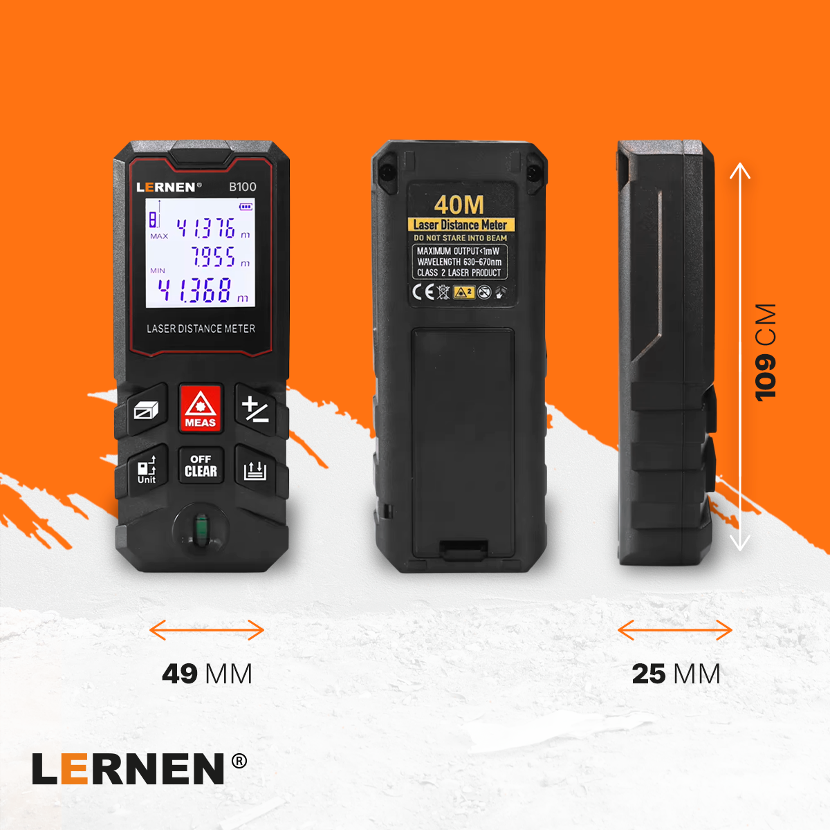 Medidor De Distancia Laser Digital 100m LERNEN
