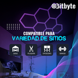 Luminaria LED Hexagonal Bitbyte 192W Blanca Fría 6500K Para Techo - Hexágonos Led
