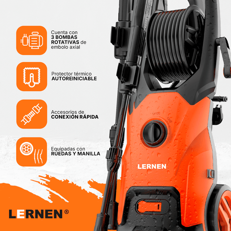 Hidrolavadora 1800w con Espumador y Ruedas LERNEN Lernen