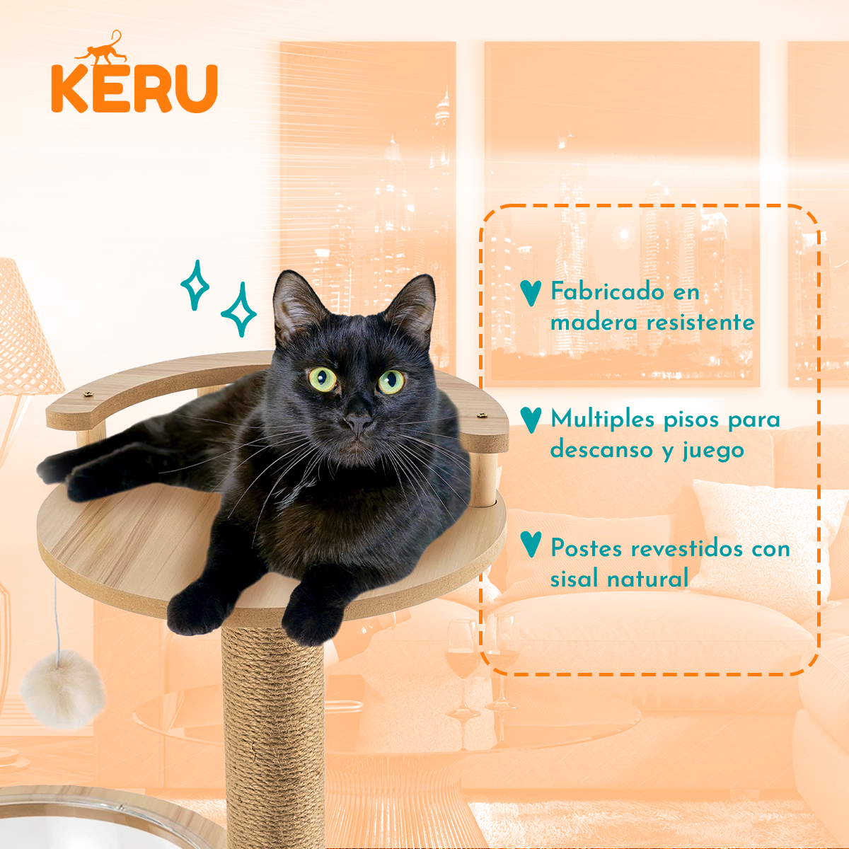 Castillo Para Gatos de 6 niveles Keru Keru