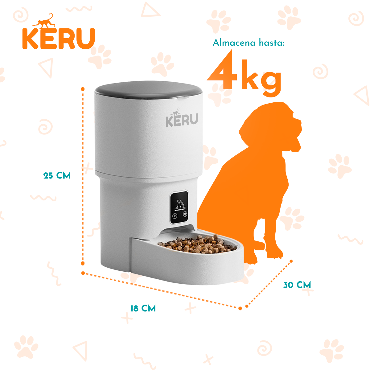 Comedero Automático Wifi Con Cámara Blanco EC - Keru