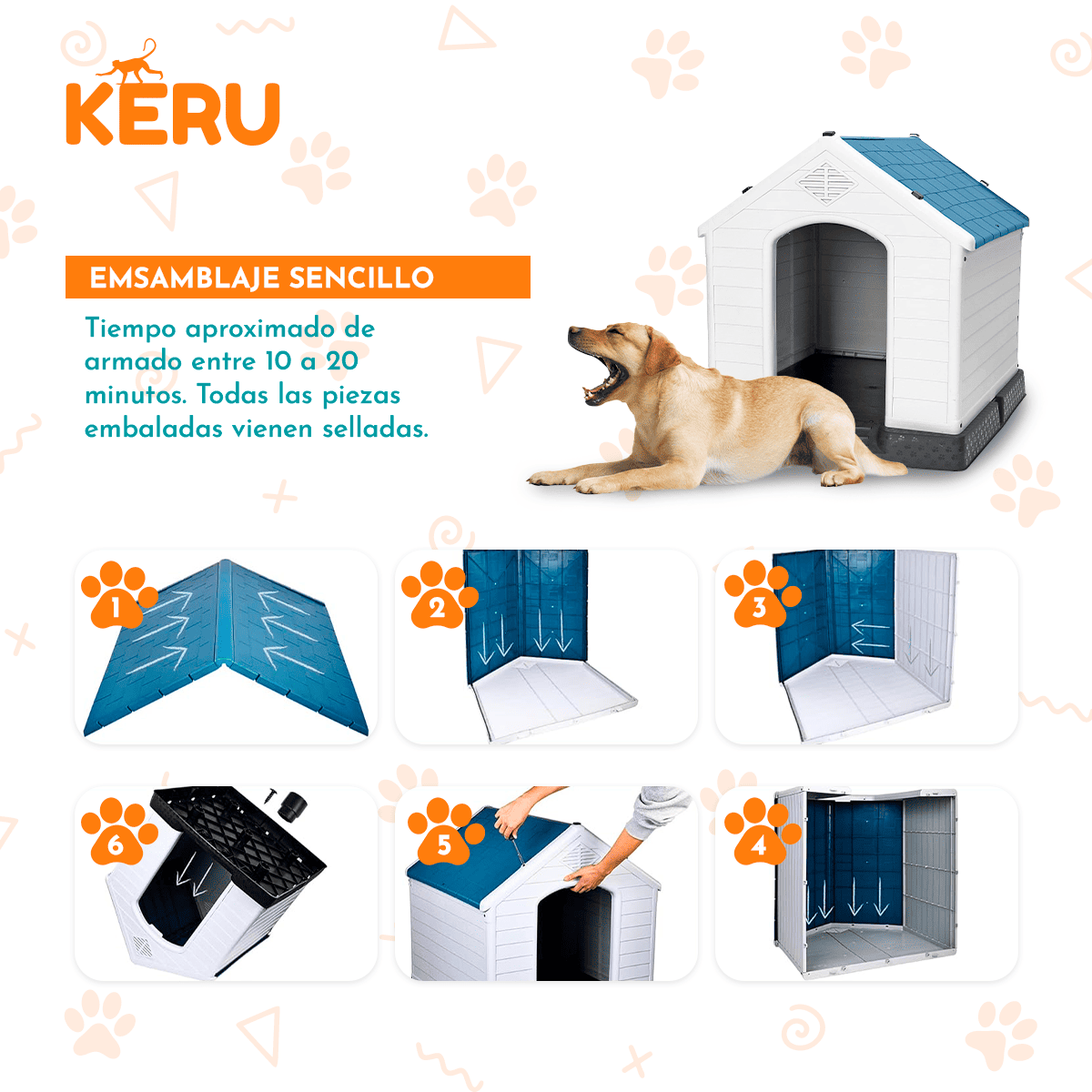 Casa para Perro Cuadrada Keru