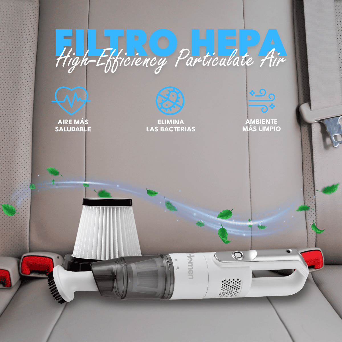 Aspiradora inalámbrica Recargable 2 en 1 de 7.4v y 50w Usb-C Homen Homen