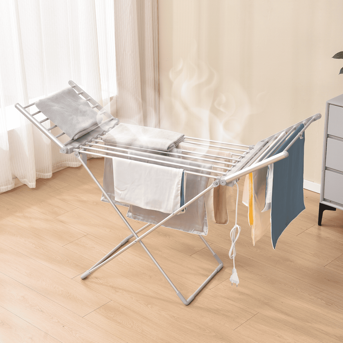 Tendedero Plegable Eléctrico Colgador Para Secar Ropa