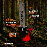 Motosierra Podadora Inalámbrica 12” LERNEN + 2 Baterías + Maletín Lernen