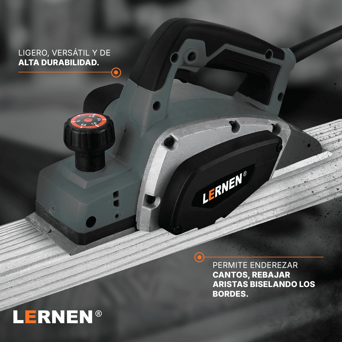 Cepillo Eléctrico Carpintería LERNEN - 220 V - 800 W - 82mm Lernen