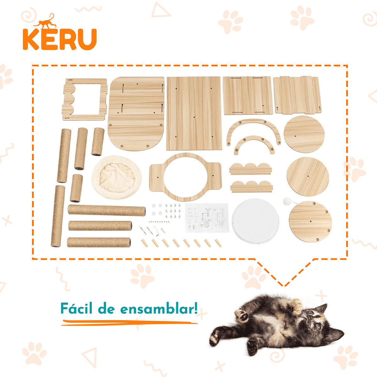 Castillo Para Gatos de 6 niveles Keru Keru