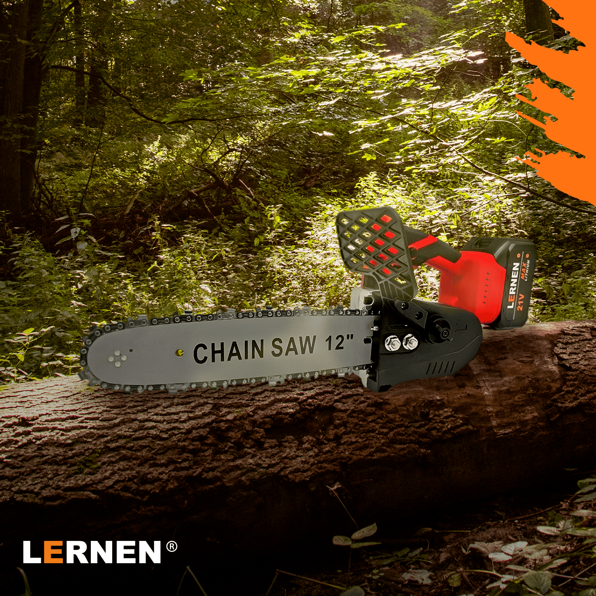 Motosierra Podadora Inalámbrica 12” LERNEN + 2 Baterías + Maletín Lernen