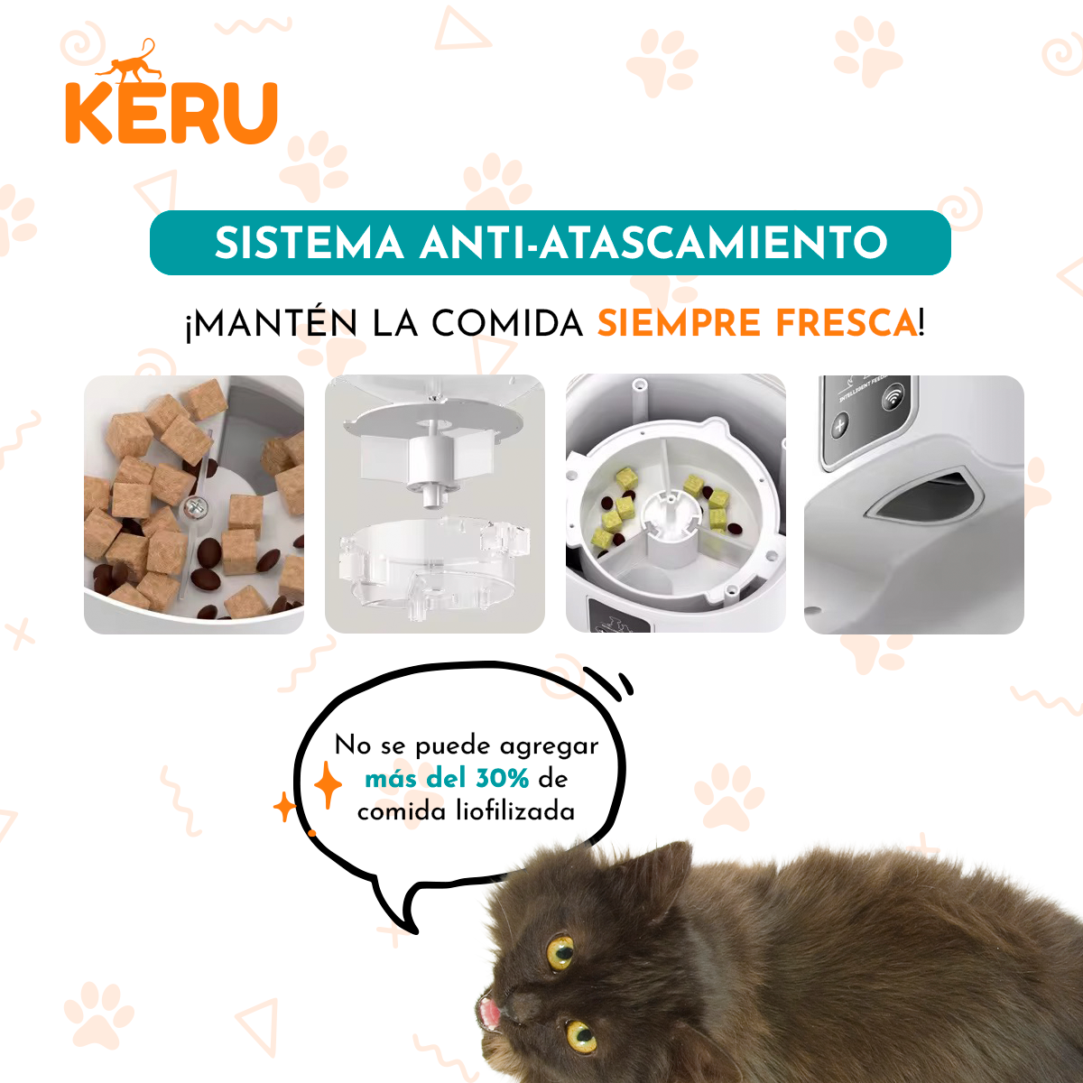 Comedero Automático Wifi Con Cámara Blanco EC - Keru