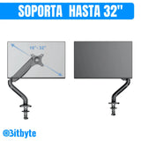 Soporte Monitor Escritorio 13 -32 Pulgadas Brazo Articulado Color Negro Bitbyte