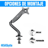 Brazo Soporte Doble Para 2 Monitores Base Escritorio Bitbyte