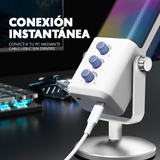 Micrófono de Streaming Podcast RGB Bitbyte M6 Gamer (BLANCO)