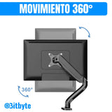 Soporte Monitor Escritorio 13 -32 Pulgadas Brazo Articulado Color Negro Bitbyte
