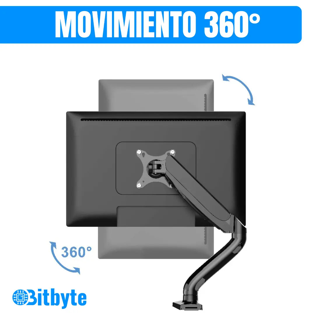 Brazo Soporte Doble Para 2 Monitores Base Escritorio Bitbyte