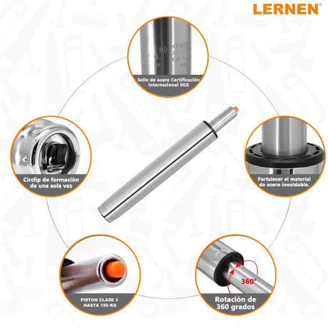 Pistón Universal Gris 140mm Lernen