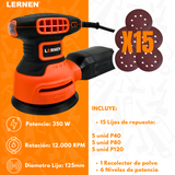 Lijadora Roto Orbital PRO LERNEN 350 W + 15 Lijas