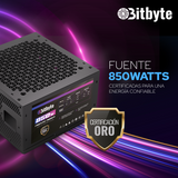 Fuente De Poder 850W Modular 80 Plus Gold ATX Gamer Bitbyte