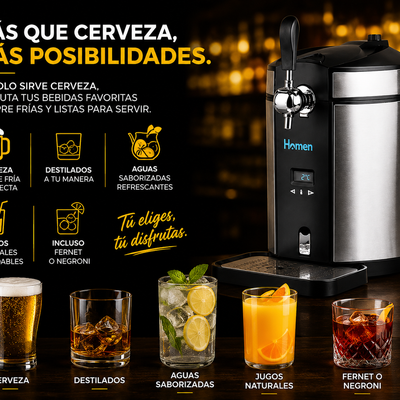 Dispensador de Cerveza 5L Homen con Sistema de Refrigeración
