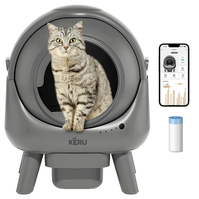 Arenero Inteligente Automático KERU EC Para Gatos Con App Y Conexión Wifi Keru