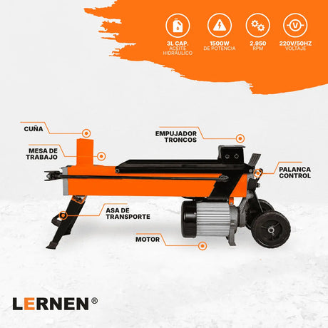 Astilladora Partidora Partidor Trozador De Leña Lernen 1.500W - 5TON Lernen