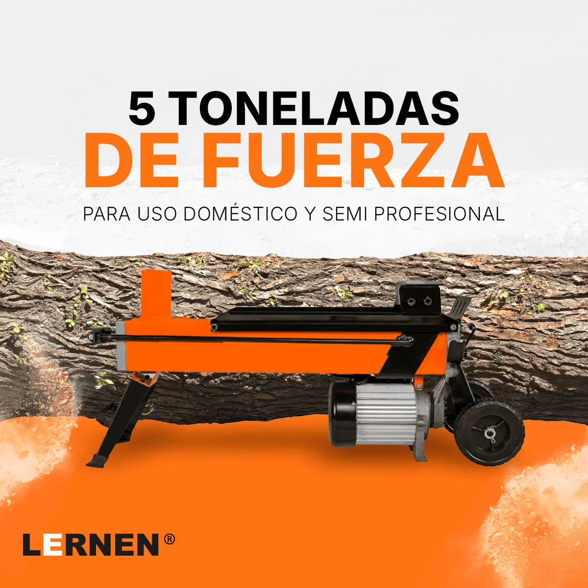 Astilladora Partidora Partidor Trozador De Leña Lernen 1.500W - 5TON Lernen